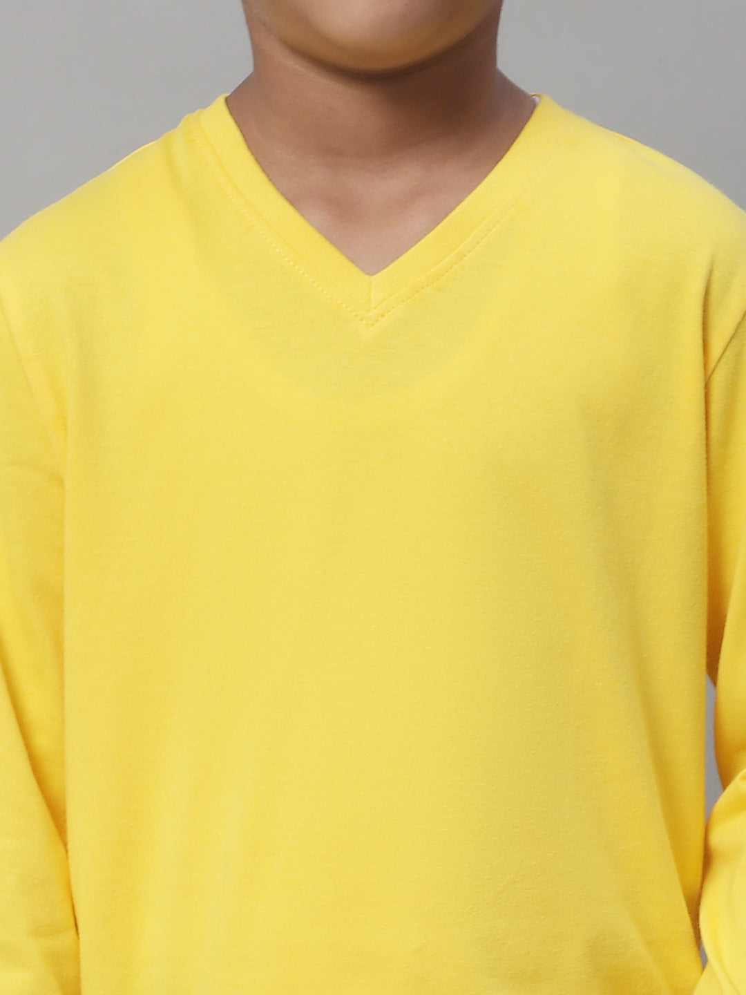 Classic Full Sleeves V-Neck Solid 7-12Y Kids T-Shirt - Friskers