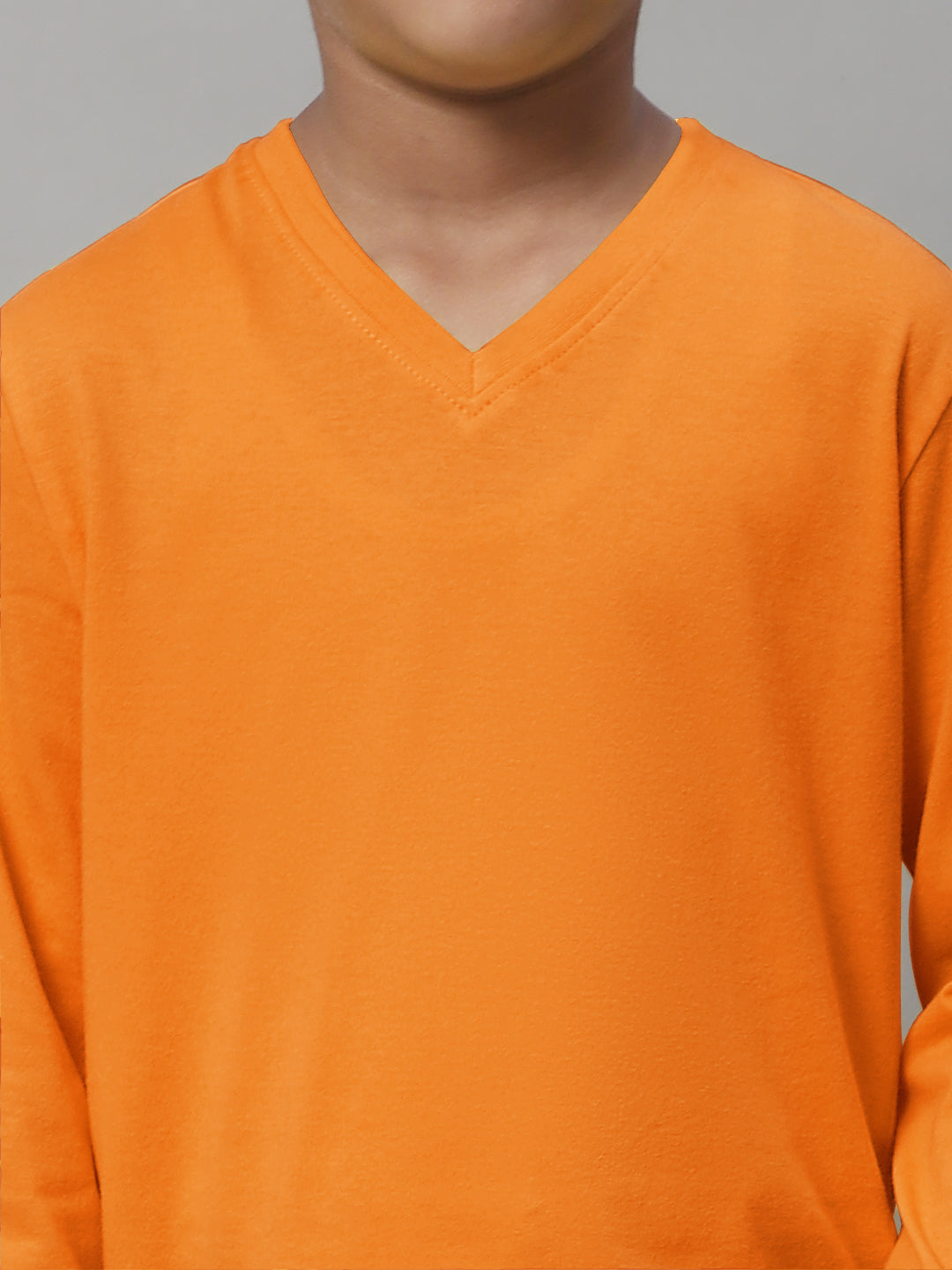 Classic Full Sleeves V-Neck Solid 7-12Y Kids T-Shirt - Friskers