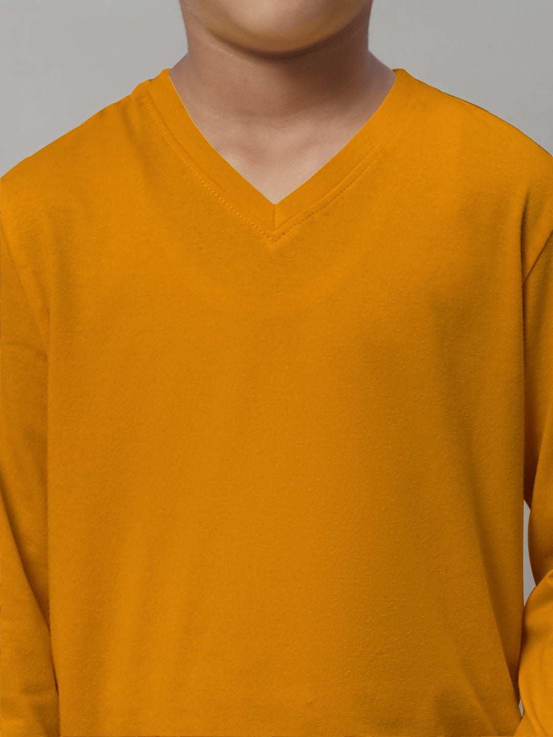 Classic Full Sleeves V-Neck Solid 2-7Y Kids T-Shirt - Friskers