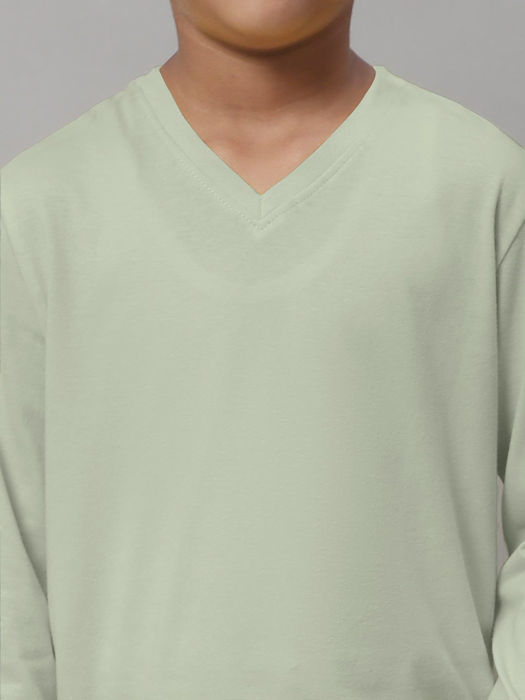 Classic Full Sleeves V-Neck Solid 2-7Y Kids T-Shirt - Friskers