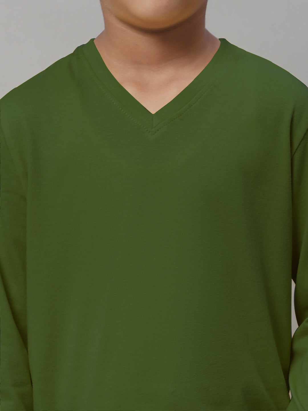 Classic Full Sleeves V-Neck Solid 7-12Y Kids T-Shirt - Friskers