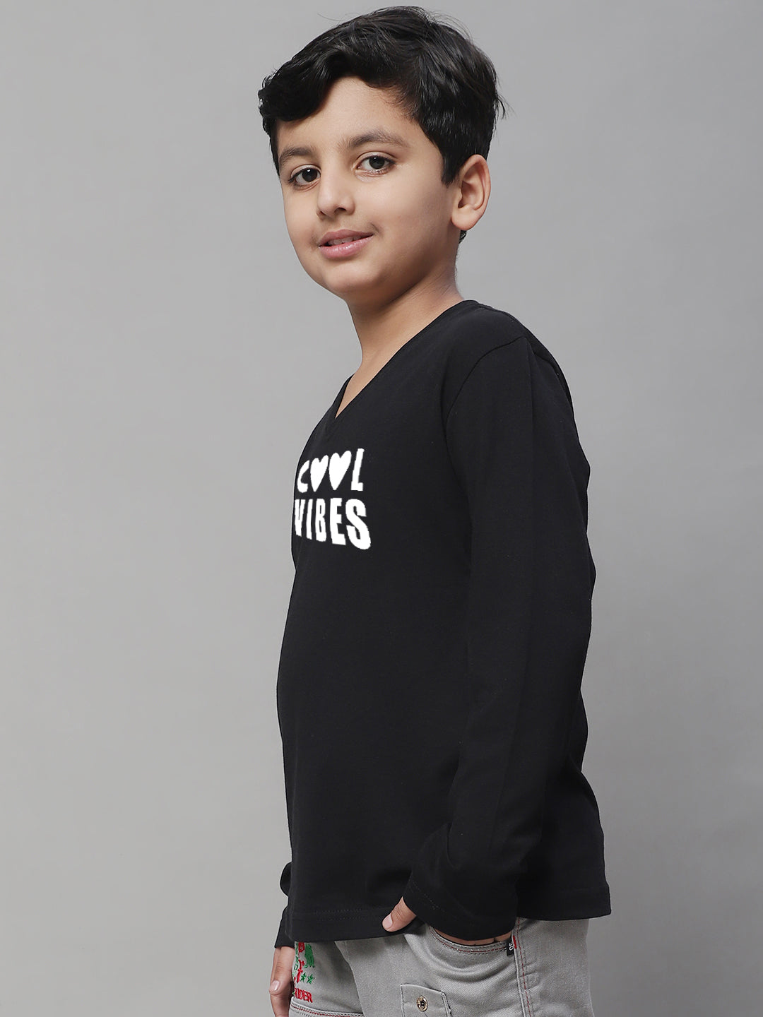 Boys Cool Vibes Full Sleeves Printed T-Shirt - Friskers