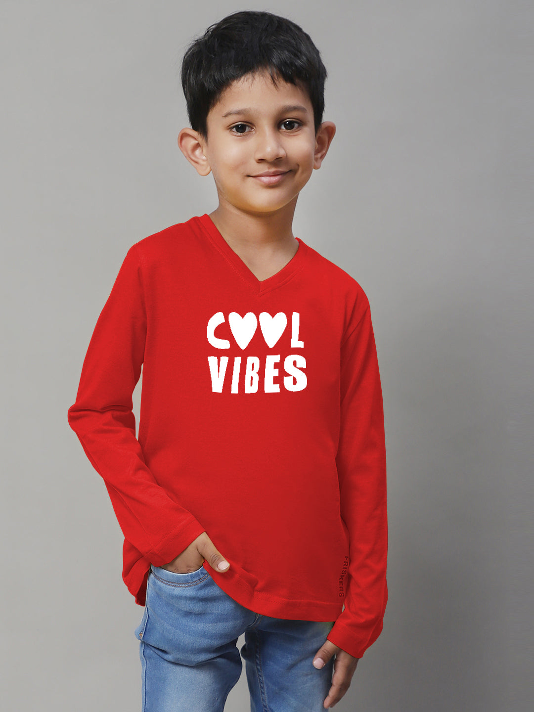 Boys Cool Vibes Full Sleeves Printed T-Shirt - Friskers