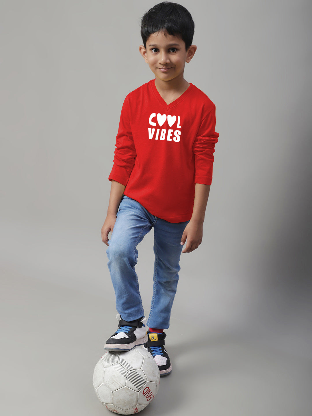 Boys Cool Vibes Full Sleeves Printed T-Shirt - Friskers