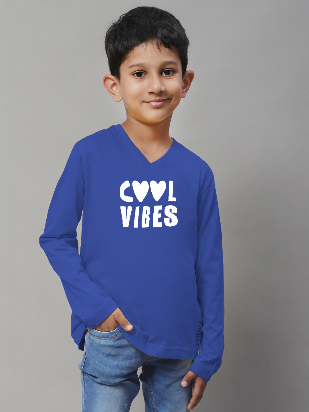 Boys Cool Vibes Full Sleeves Printed T-Shirt - Friskers