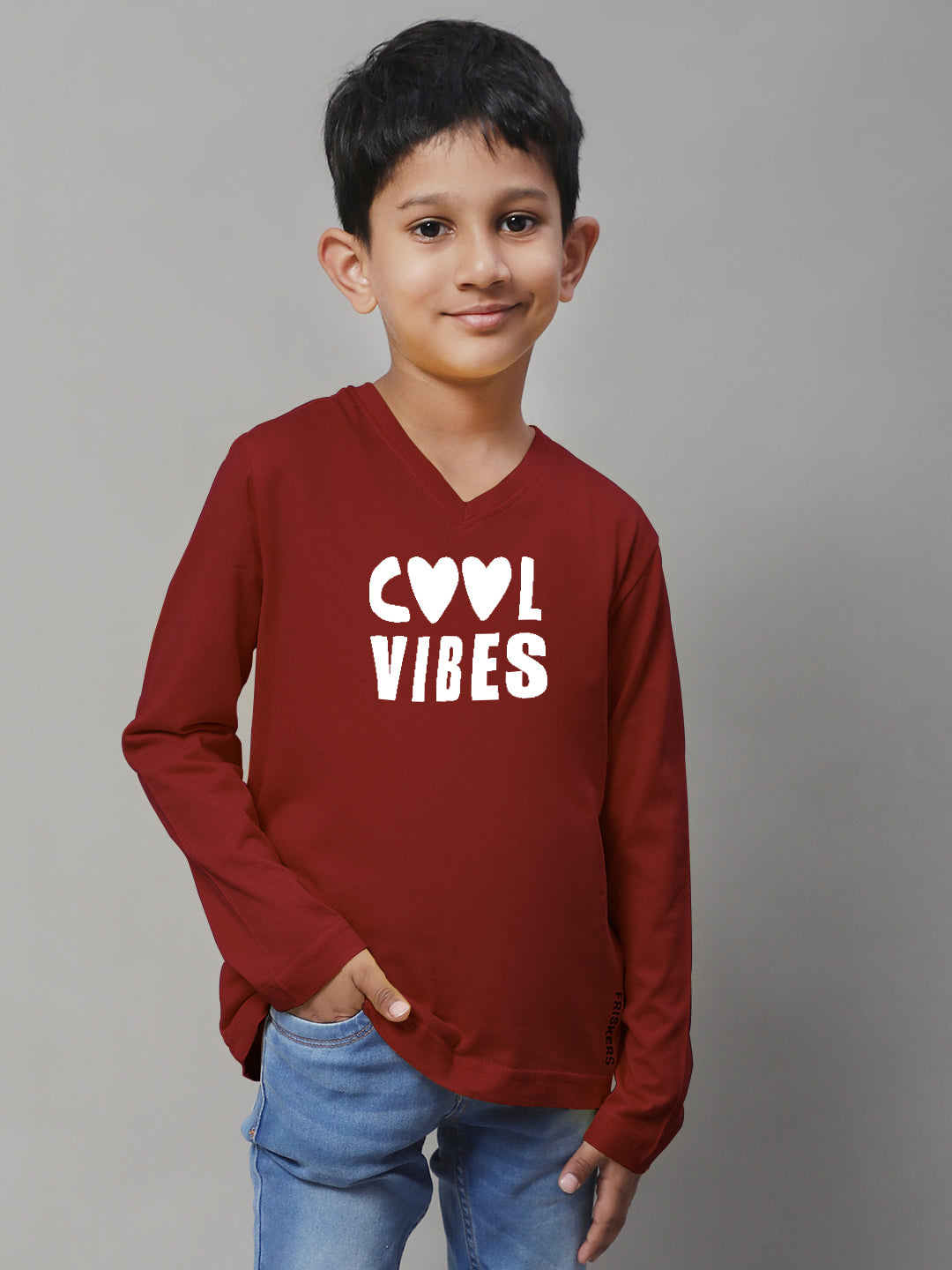 Boys Cool Vibes Full Sleeves Printed T-Shirt - Friskers