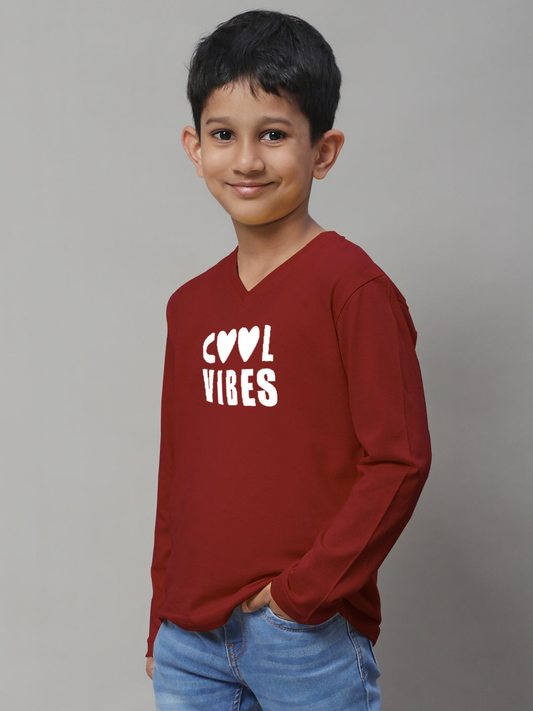 Boys Cool Vibes Full Sleeves Printed T-Shirt - Friskers