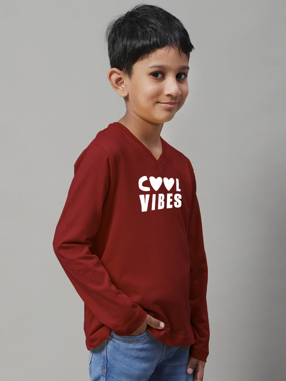 Boys Cool Vibes Full Sleeves Printed T-Shirt - Friskers