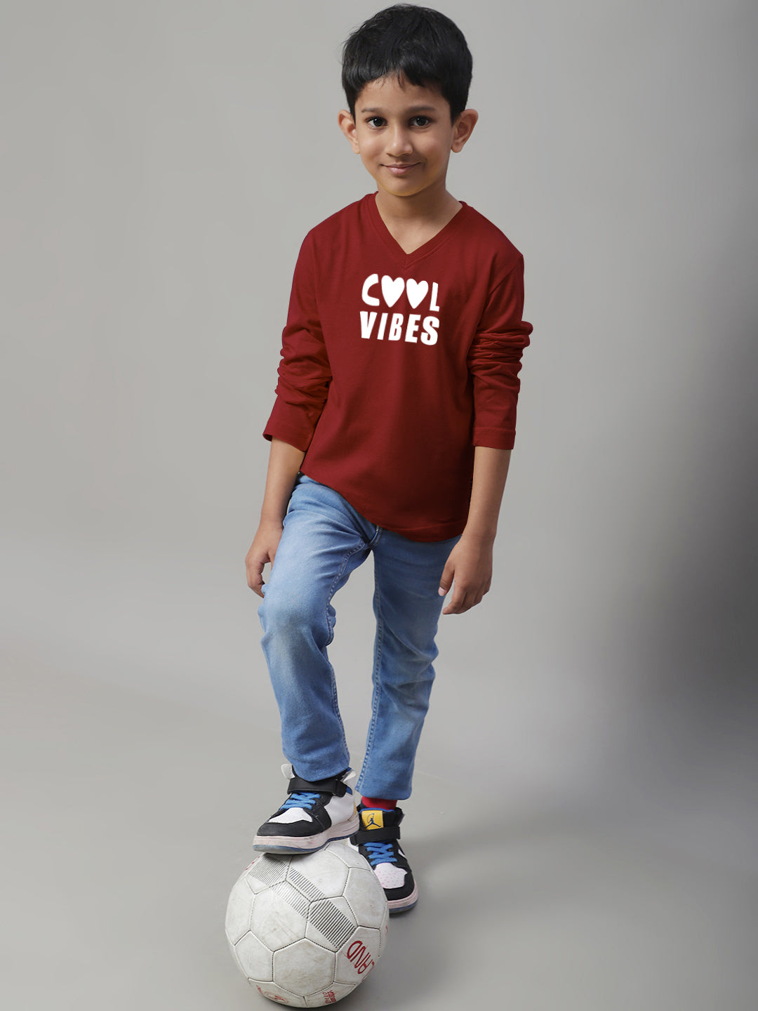 Boys Cool Vibes Full Sleeves Printed T-Shirt - Friskers