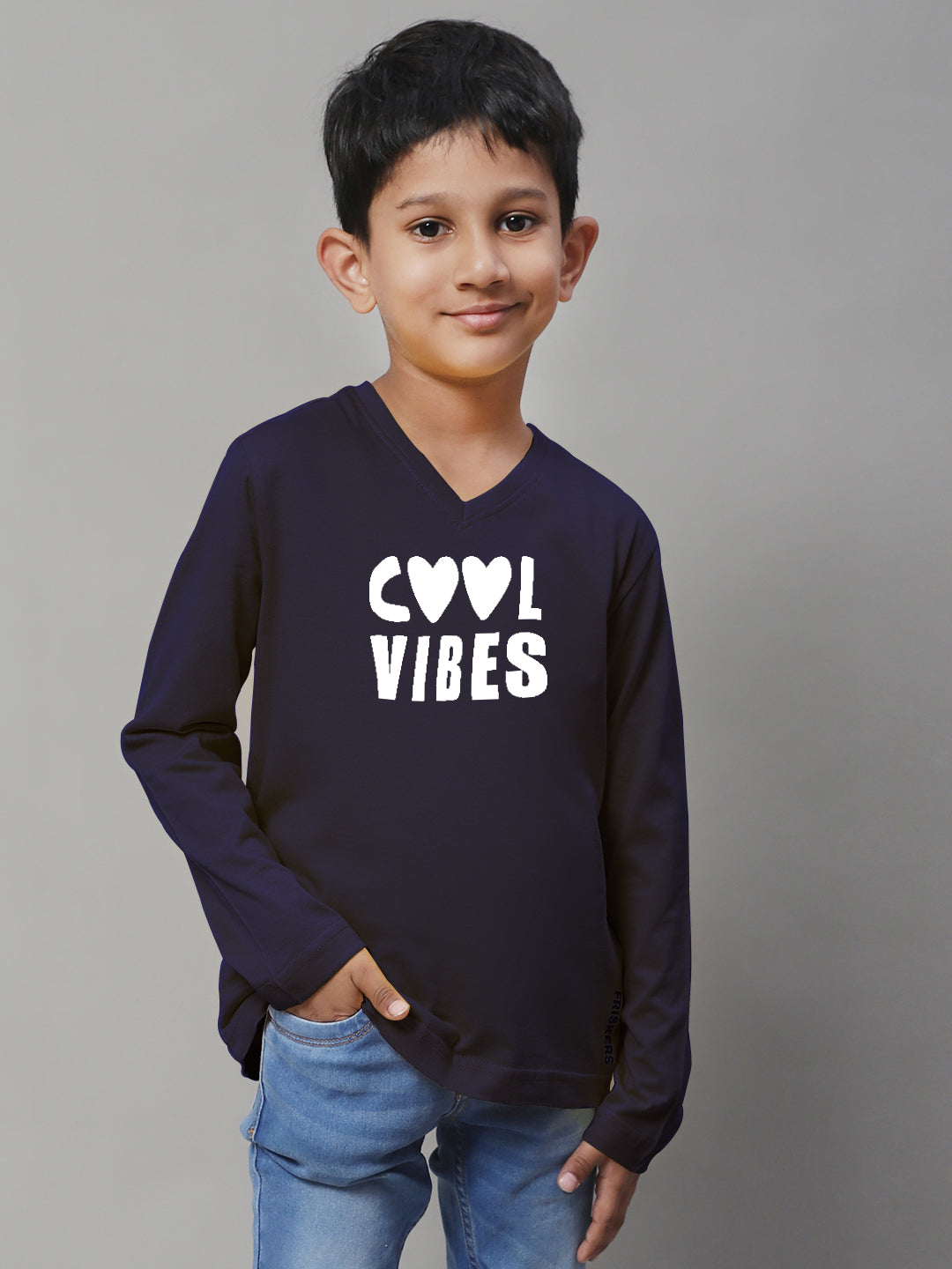Boys Cool Vibes Full Sleeves Printed T-Shirt - Friskers