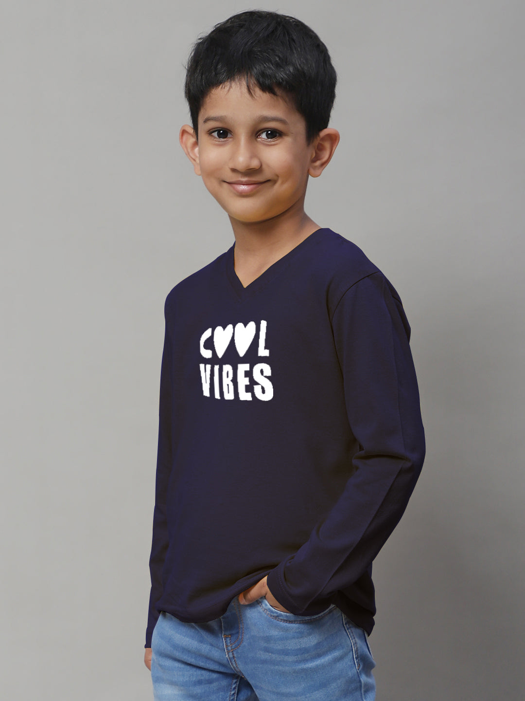 Boys Cool Vibes Full Sleeves Printed T-Shirt - Friskers