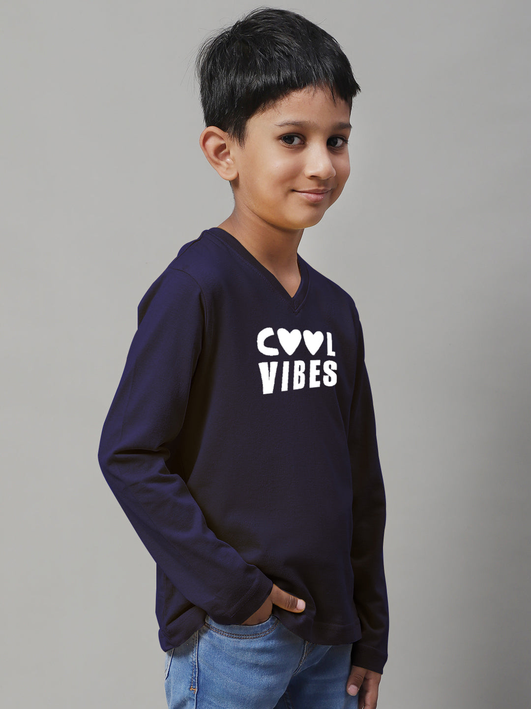 Boys Cool Vibes Full Sleeves Printed T-Shirt - Friskers