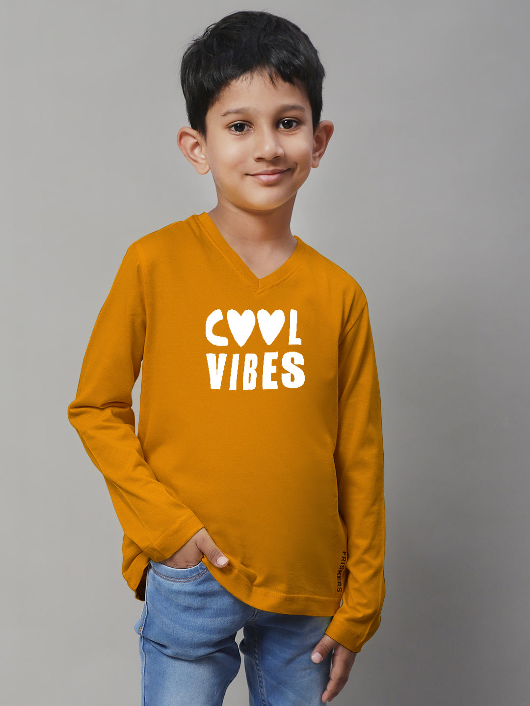 Boys Cool Vibes Full Sleeves Printed T-Shirt - Friskers