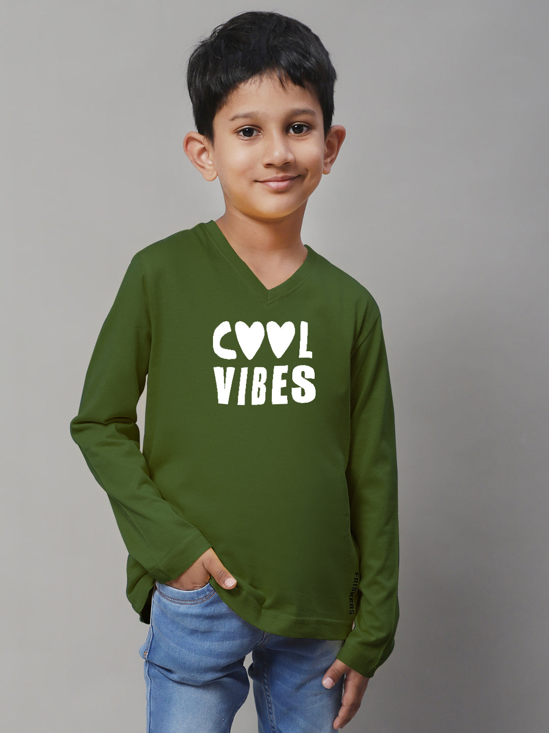 Boys Cool Vibes Full Sleeves Printed T-Shirt - Friskers