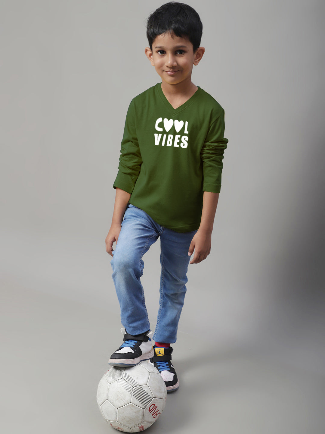 Boys Cool Vibes Full Sleeves Printed T-Shirt - Friskers