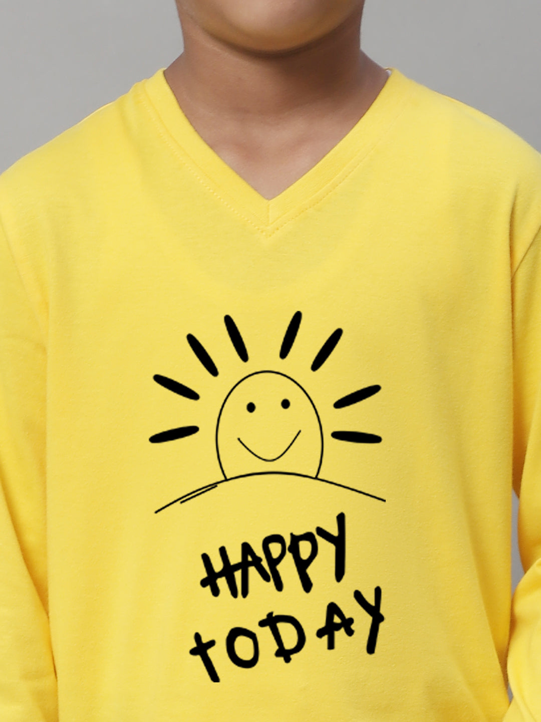 Boys Happy Today Full Sleeves Printed T-Shirt - Friskers