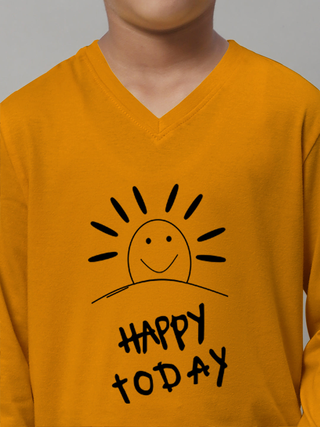 Boys Happy Today Full Sleeves Printed T-Shirt - Friskers