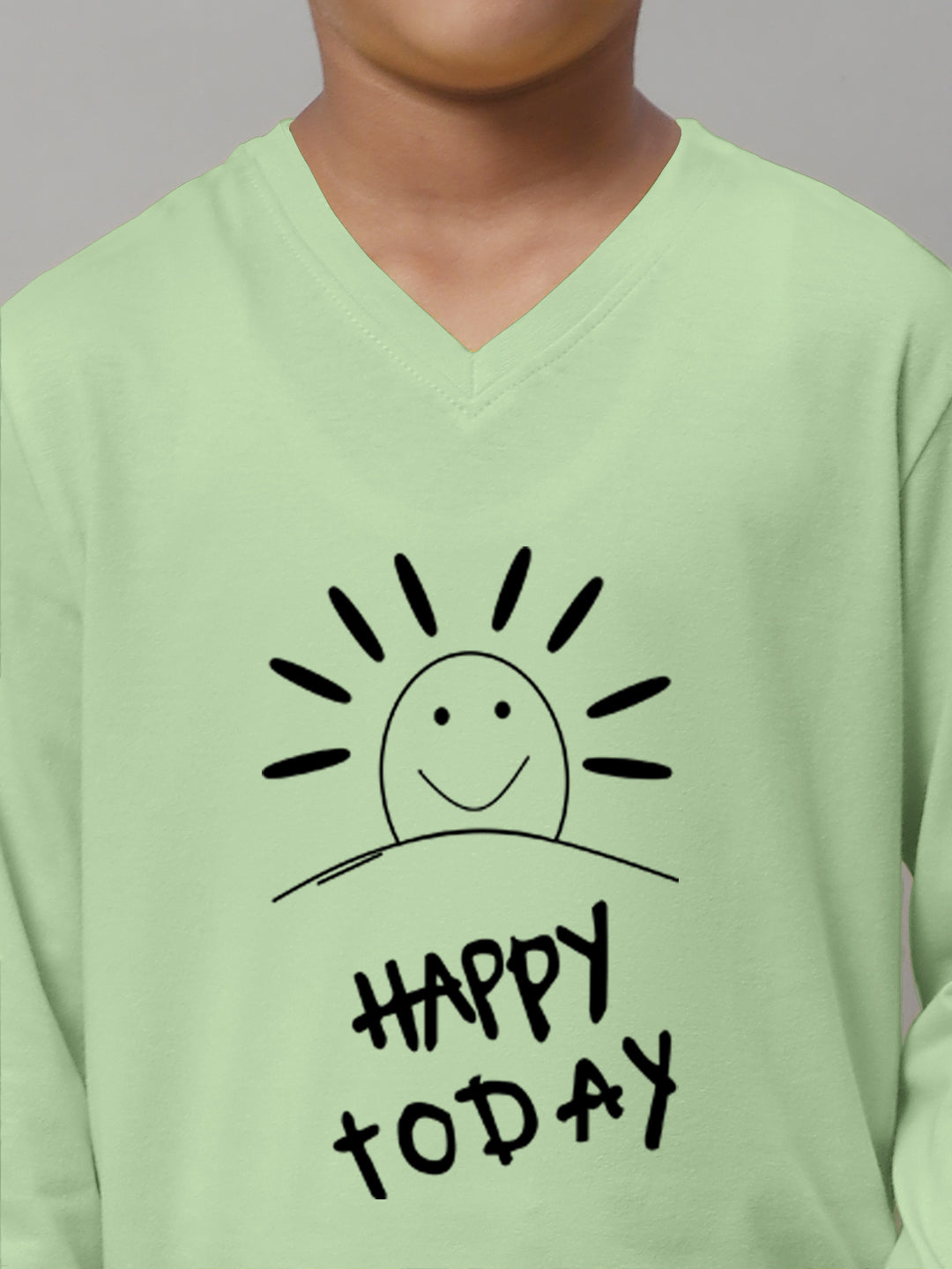 Boys Happy Today Full Sleeves Printed T-Shirt - Friskers