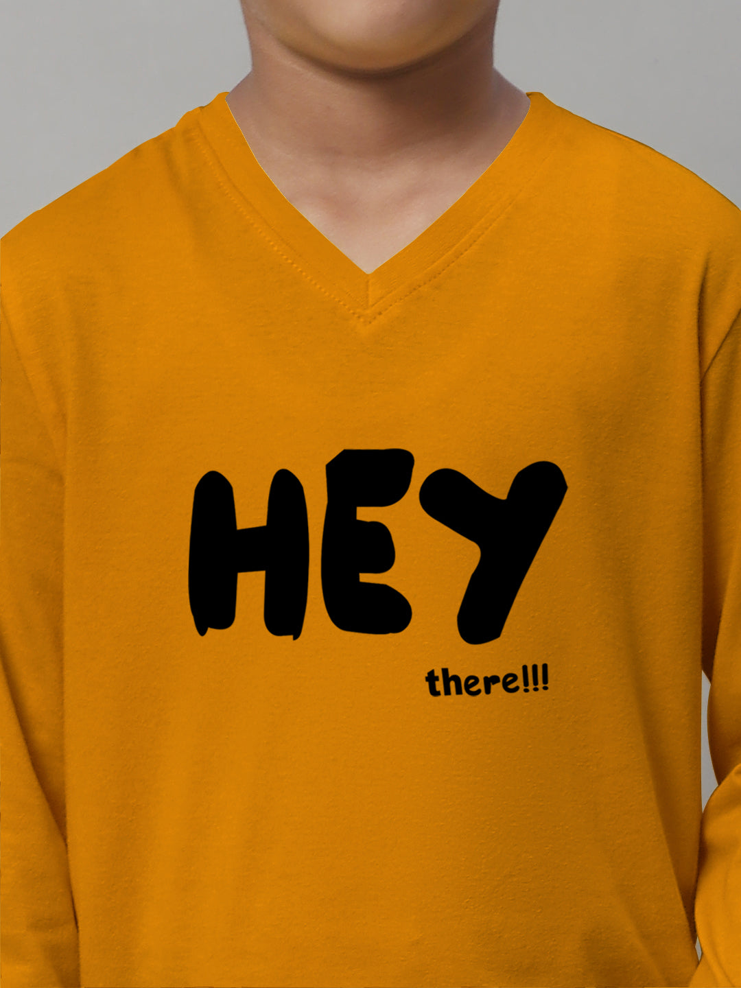 Boys Hey Full Sleeves Printed T-Shirt - Friskers