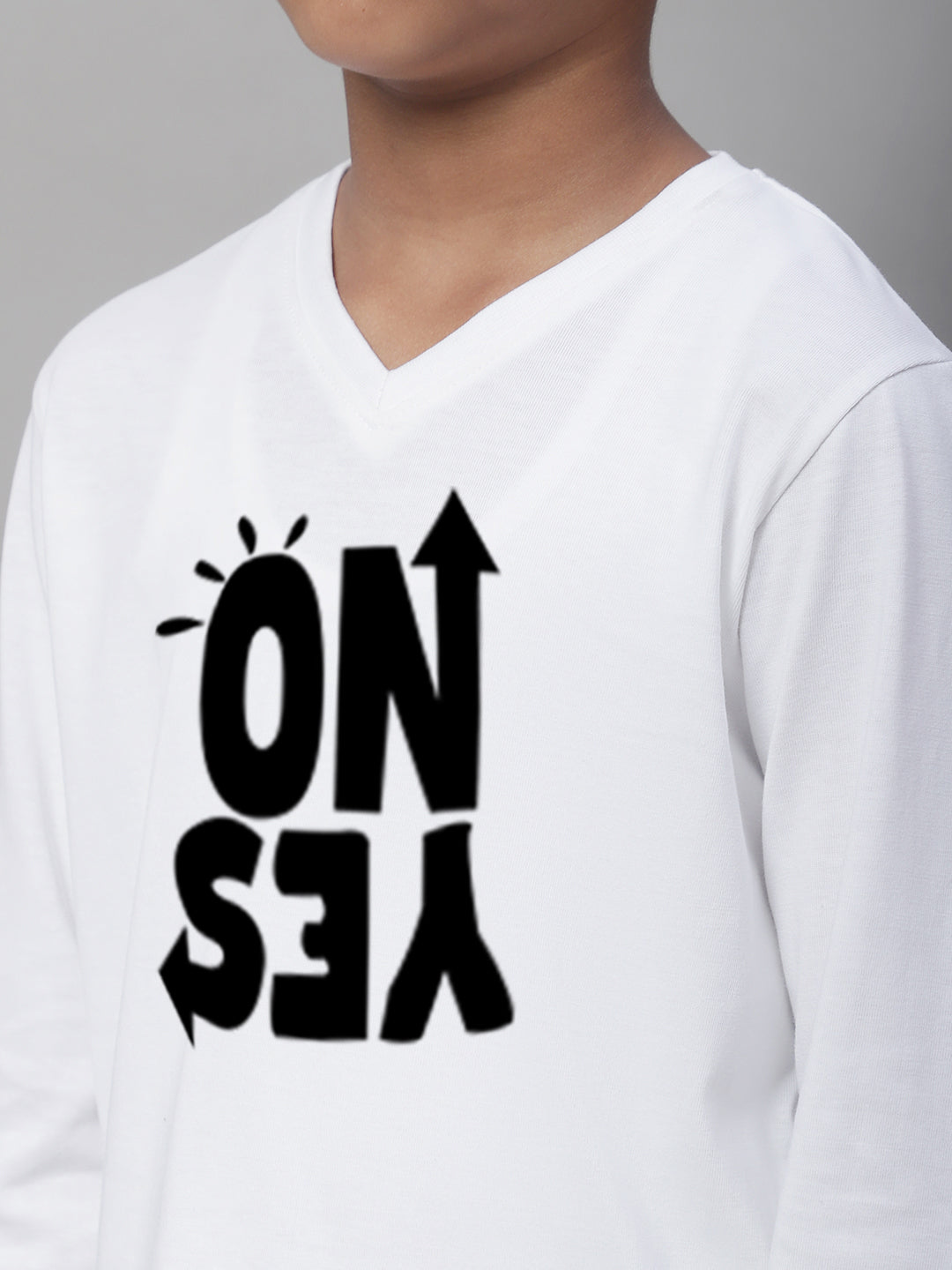 Boys No Yes Full Sleeves Printed T-Shirt - Friskers