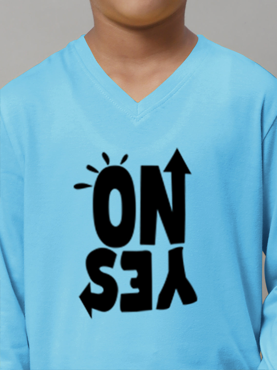 Boys No Yes Full Sleeves Printed T-Shirt - Friskers