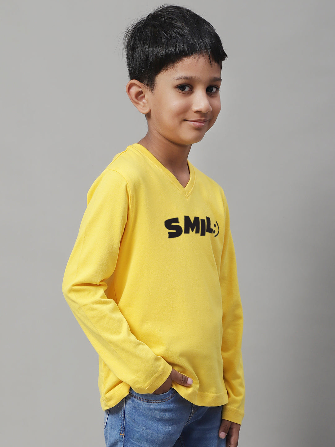 Boys Smile Full Sleeves Printed T-Shirt - Friskers