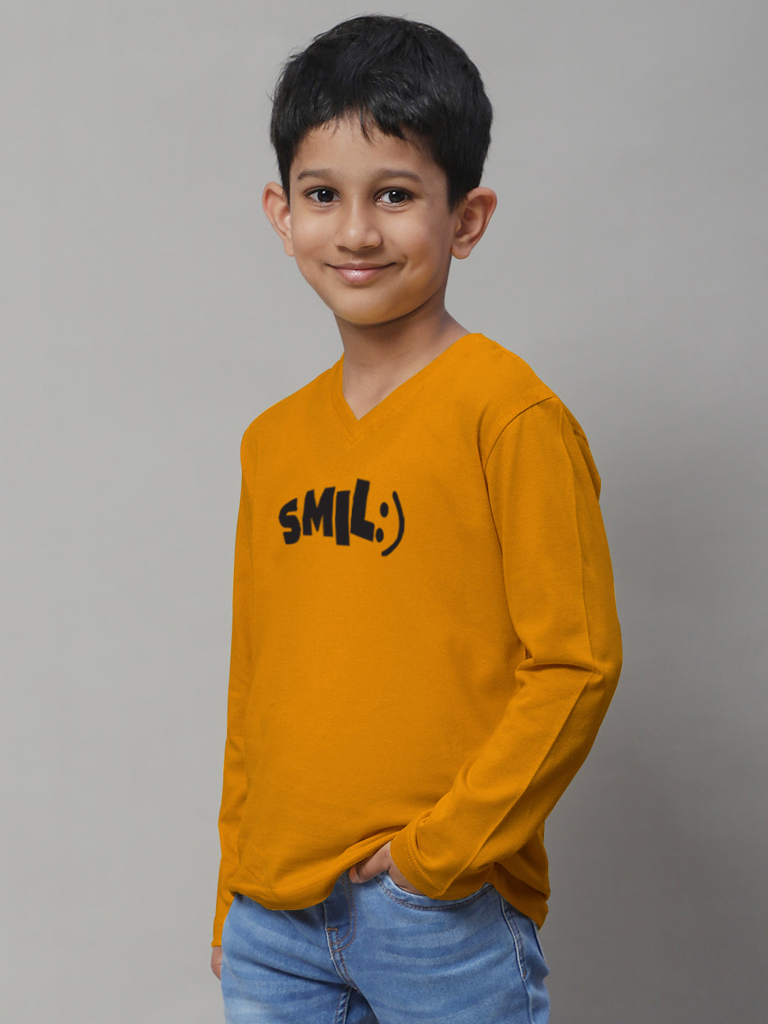 Boys Smile Full Sleeves Printed T-Shirt - Friskers