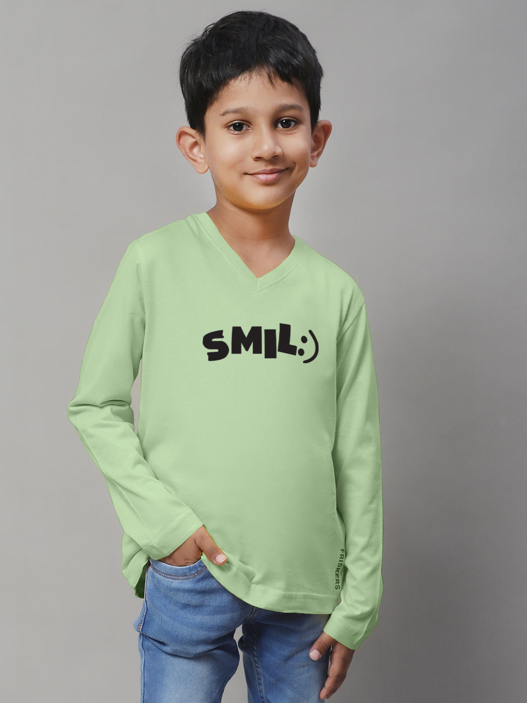 Boys Smile Full Sleeves Printed T-Shirt - Friskers
