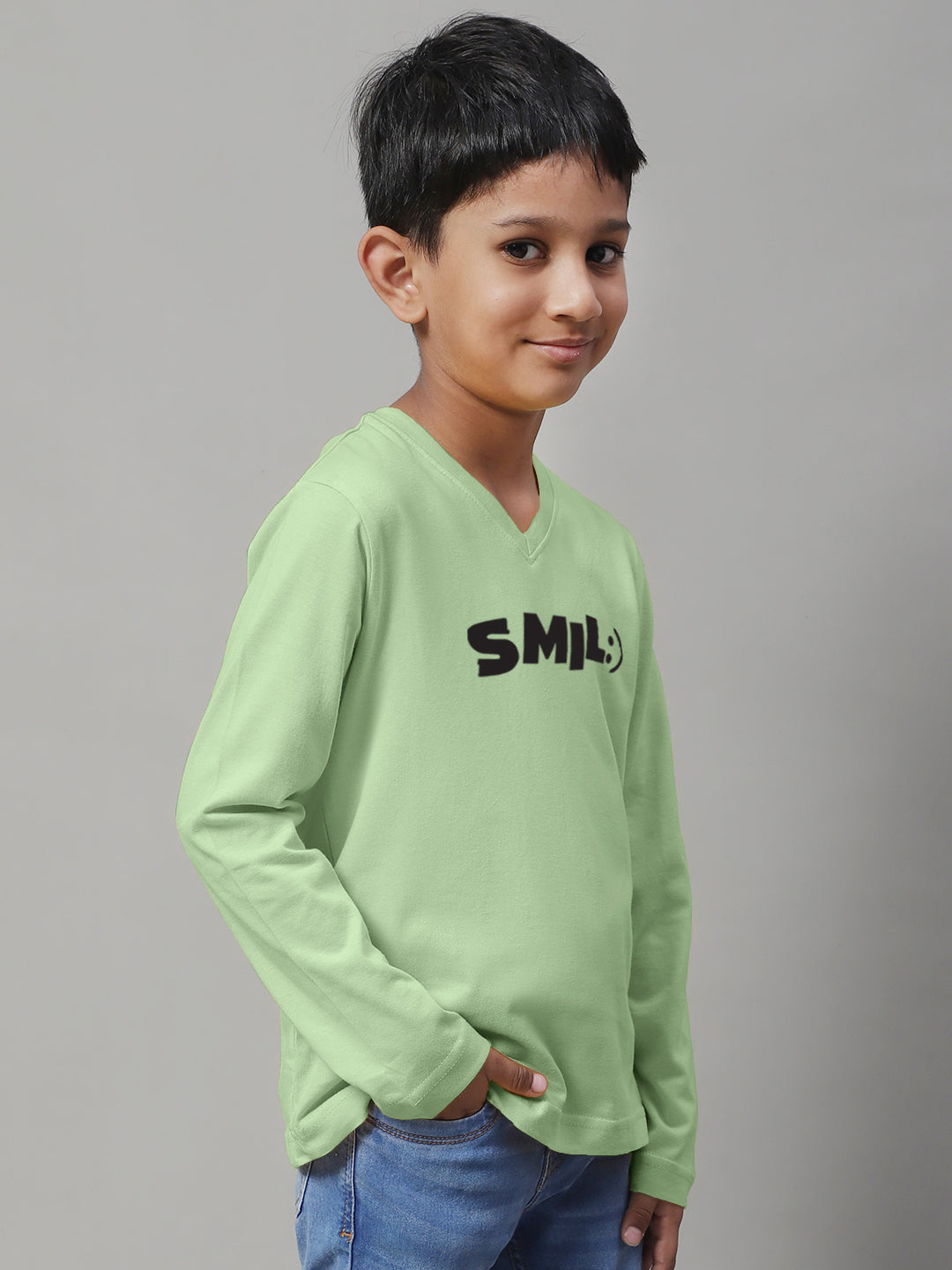 Boys Smile Full Sleeves Printed T-Shirt - Friskers