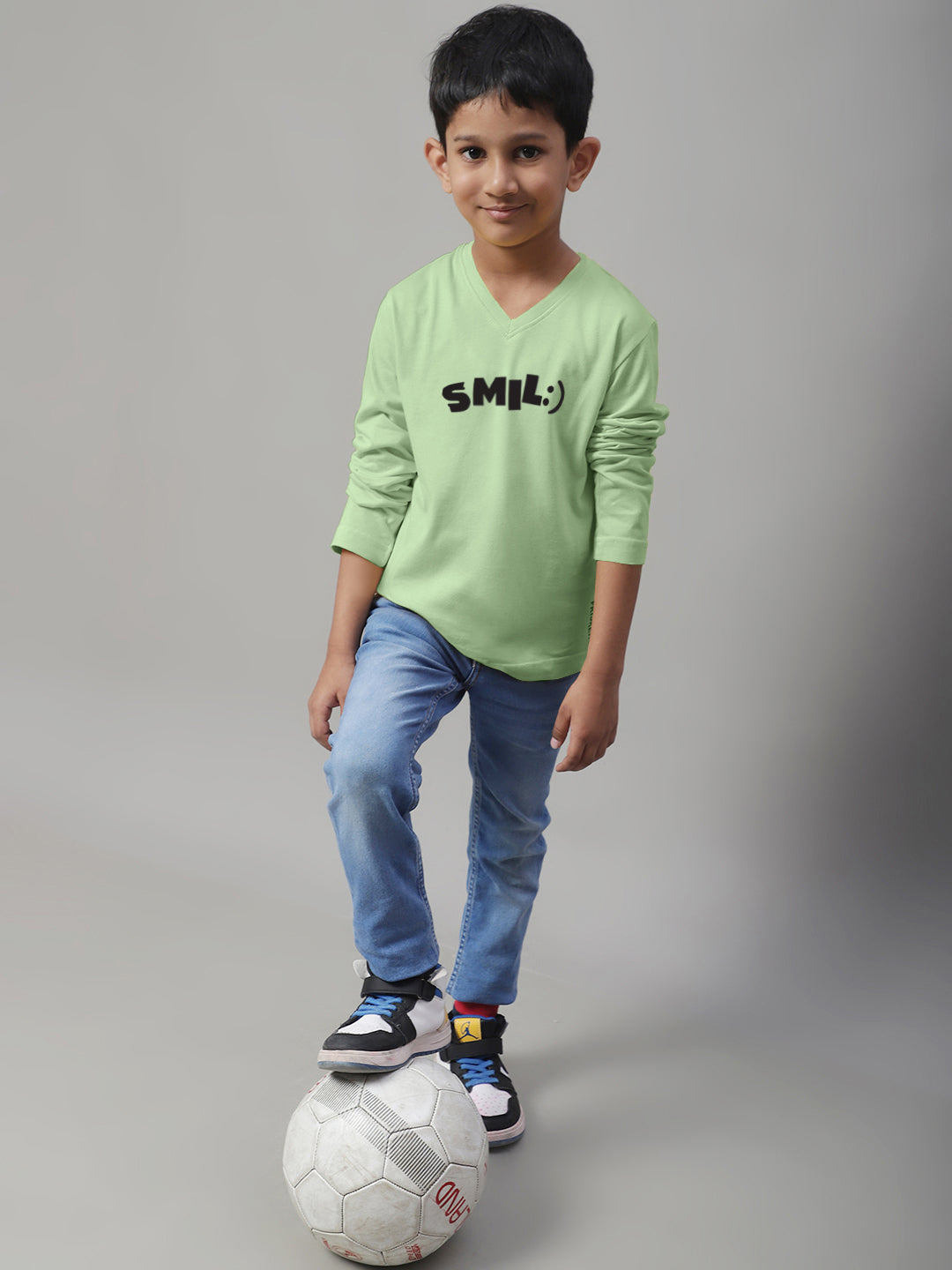 Boys Smile Full Sleeves Printed T-Shirt - Friskers