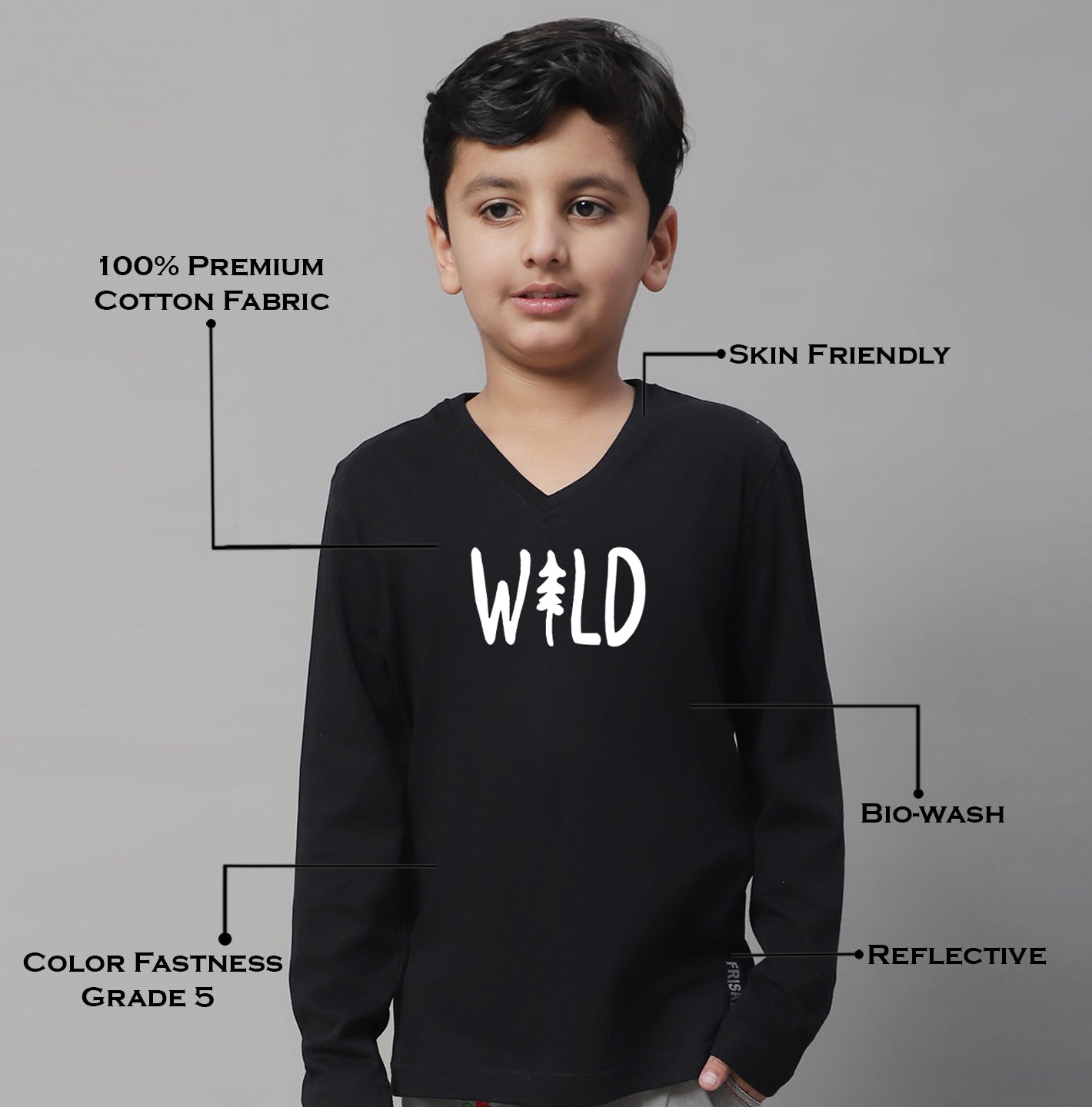 Boys Wild Full Sleeves Printed T-Shirt - Friskers