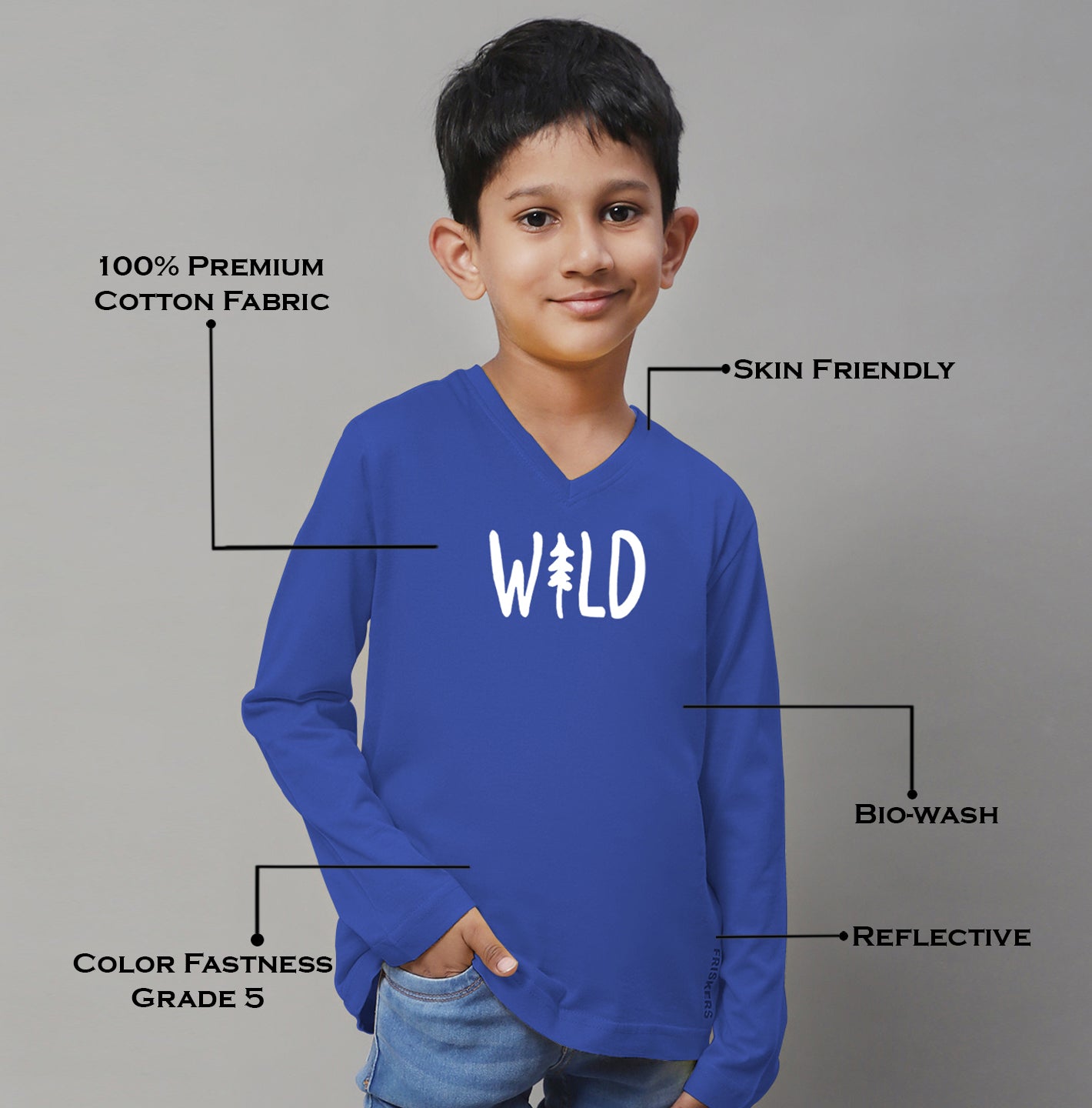 Boys Wild Full Sleeves Printed T-Shirt - Friskers