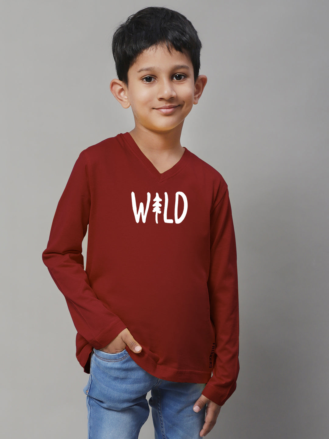 Boys Wild Full Sleeves Printed T-Shirt - Friskers
