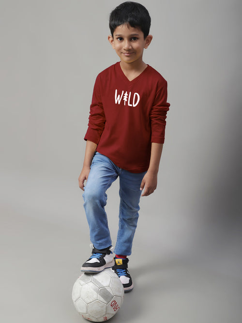 Boys Wild Full Sleeves Printed T-Shirt