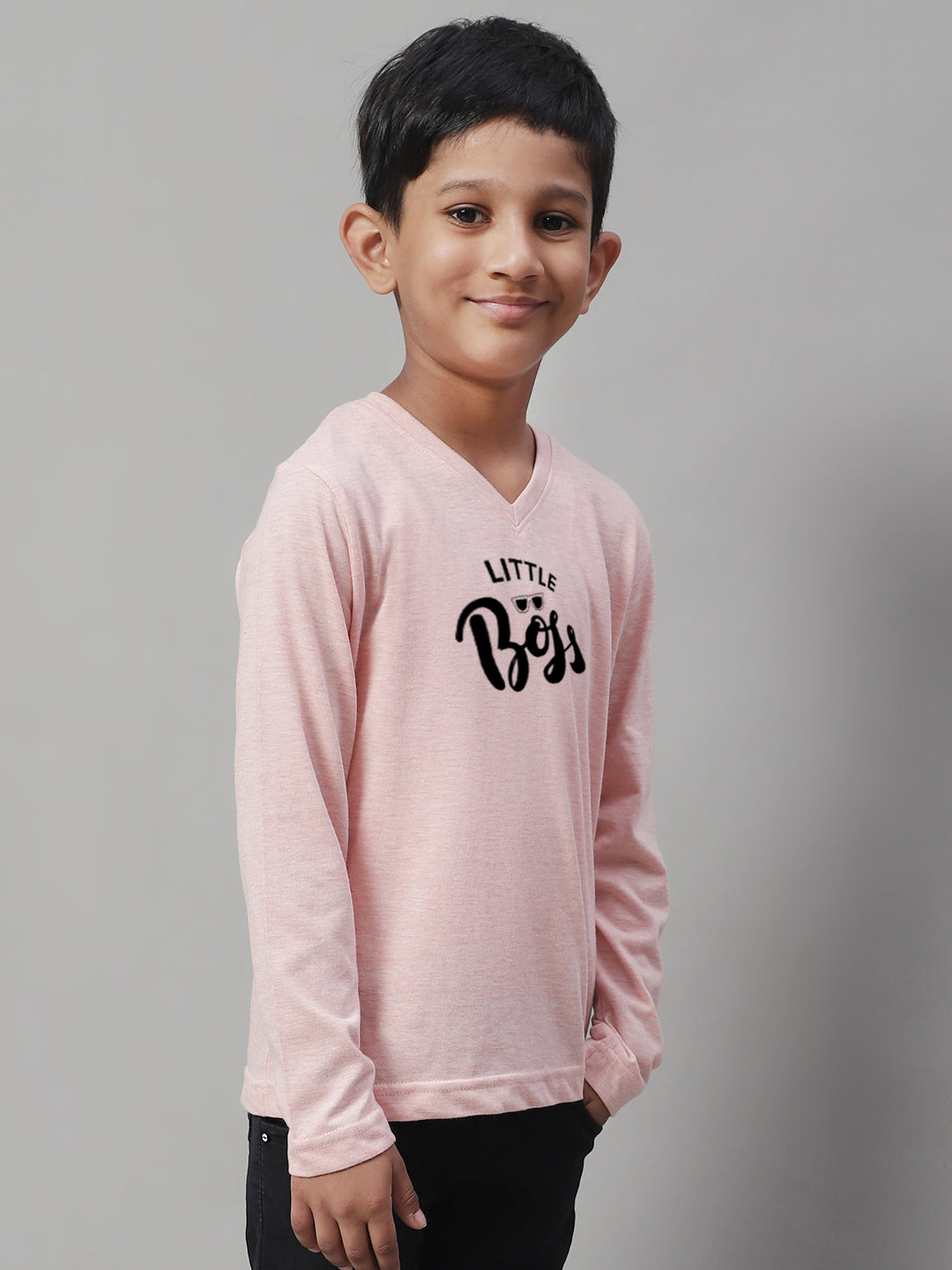 Boys Little Boss Casual Fit Printed T-Shirt - Friskers