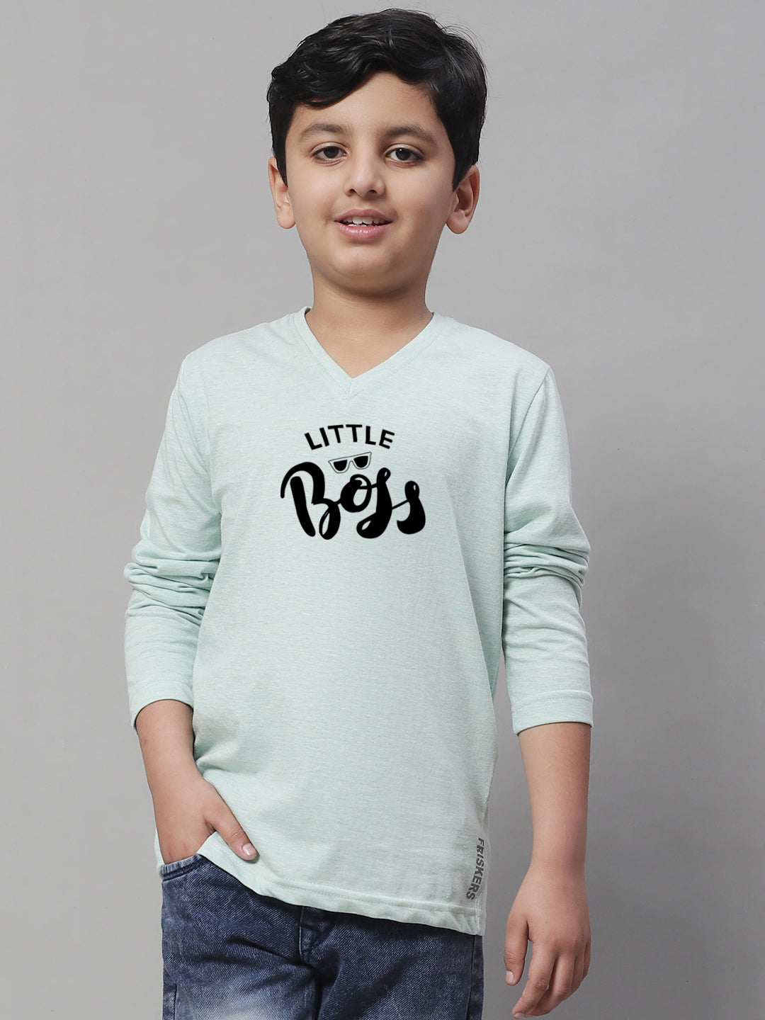 Boys Little Boss Casual Fit Printed T-Shirt - Friskers