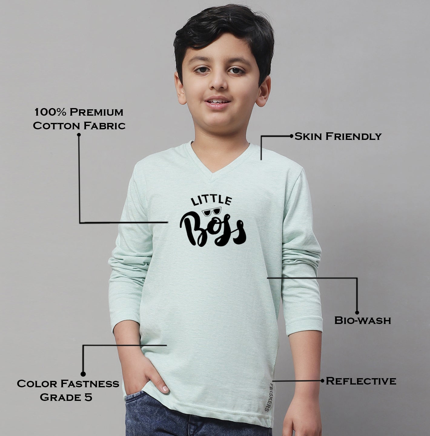 Boys Little Boss Casual Fit Printed T-Shirt - Friskers