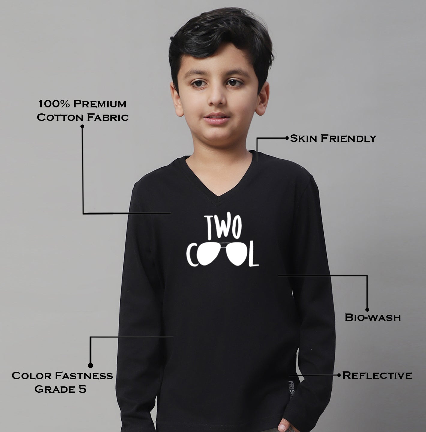 Boys Two Cool Full Sleeves Printed T-Shirt - Friskers