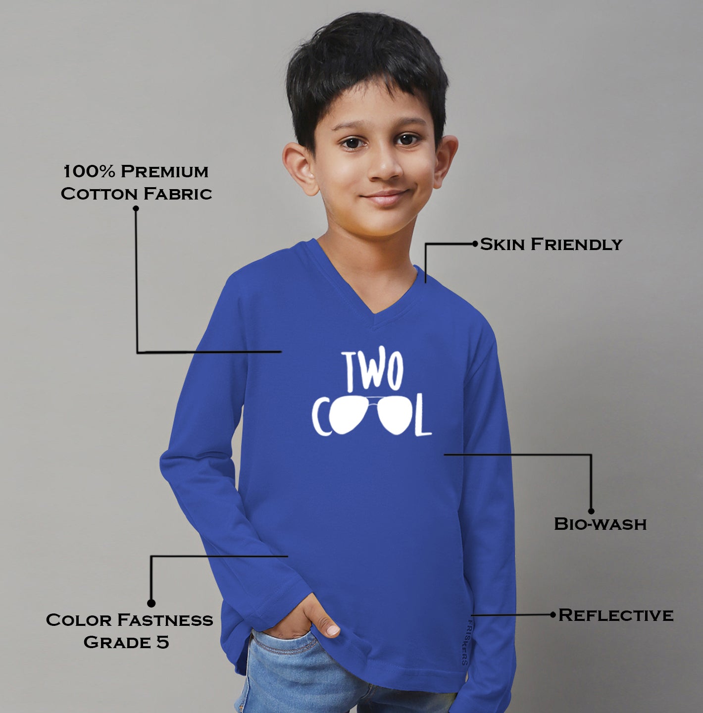 Boys Two Cool Full Sleeves Printed T-Shirt - Friskers