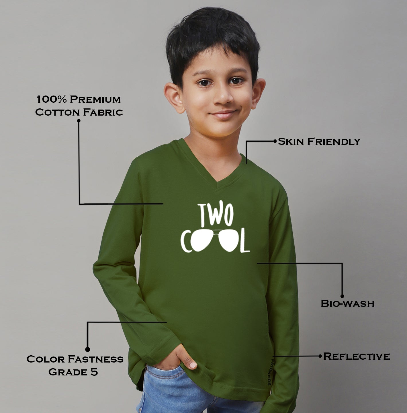 Boys Two Cool Full Sleeves Printed T-Shirt - Friskers