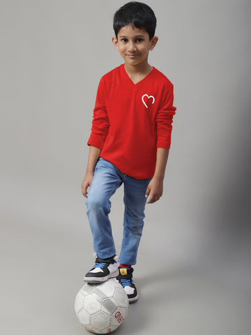 Boys Heart Full Sleeves Printed T-Shirt - Friskers