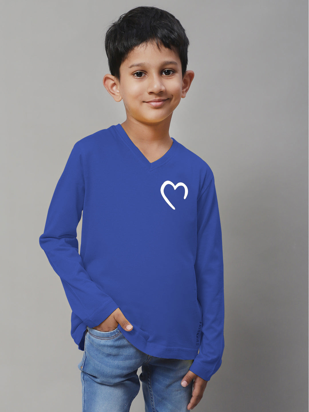 Boys Heart Full Sleeves Printed T-Shirt - Friskers