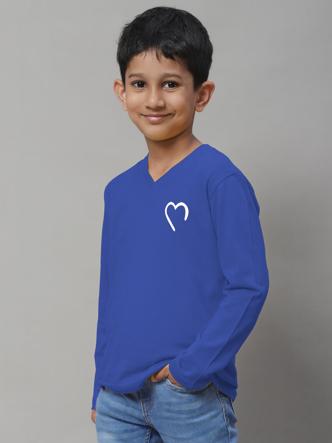 Boys Heart Full Sleeves Printed T-Shirt - Friskers