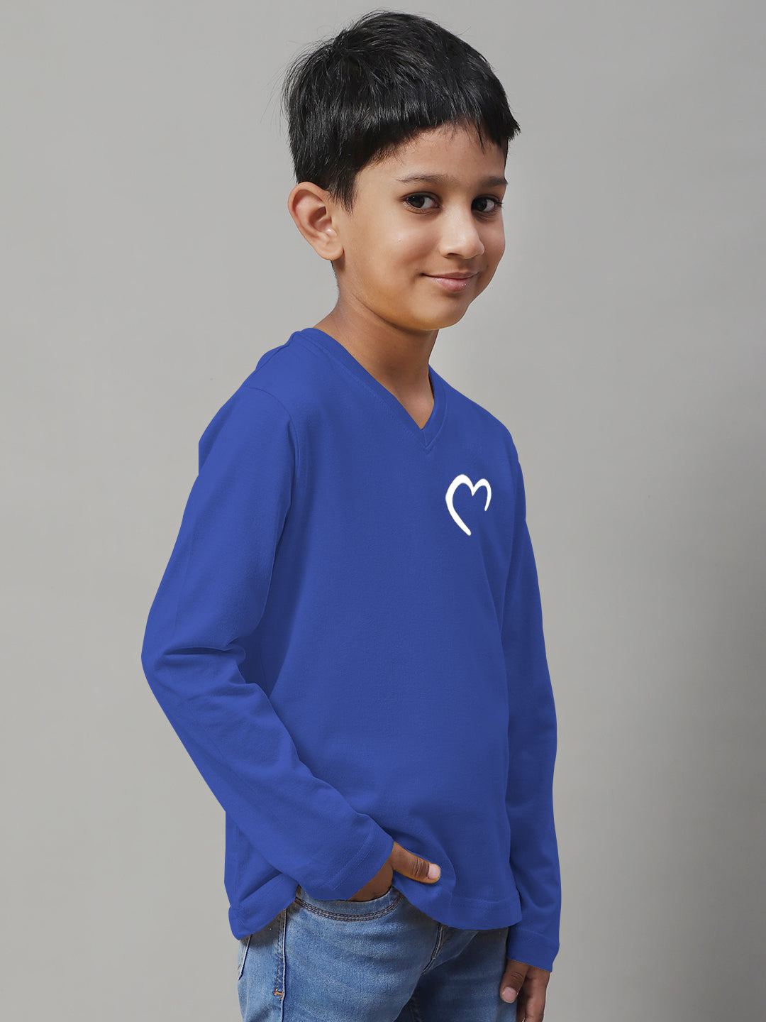 Boys Heart Full Sleeves Printed T-Shirt - Friskers