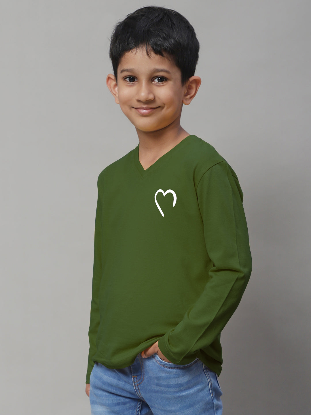 Boys Heart Full Sleeves Printed T-Shirt - Friskers