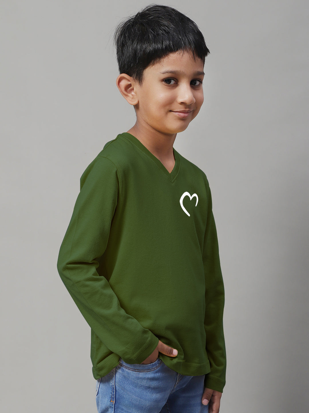 Boys Heart Full Sleeves Printed T-Shirt - Friskers