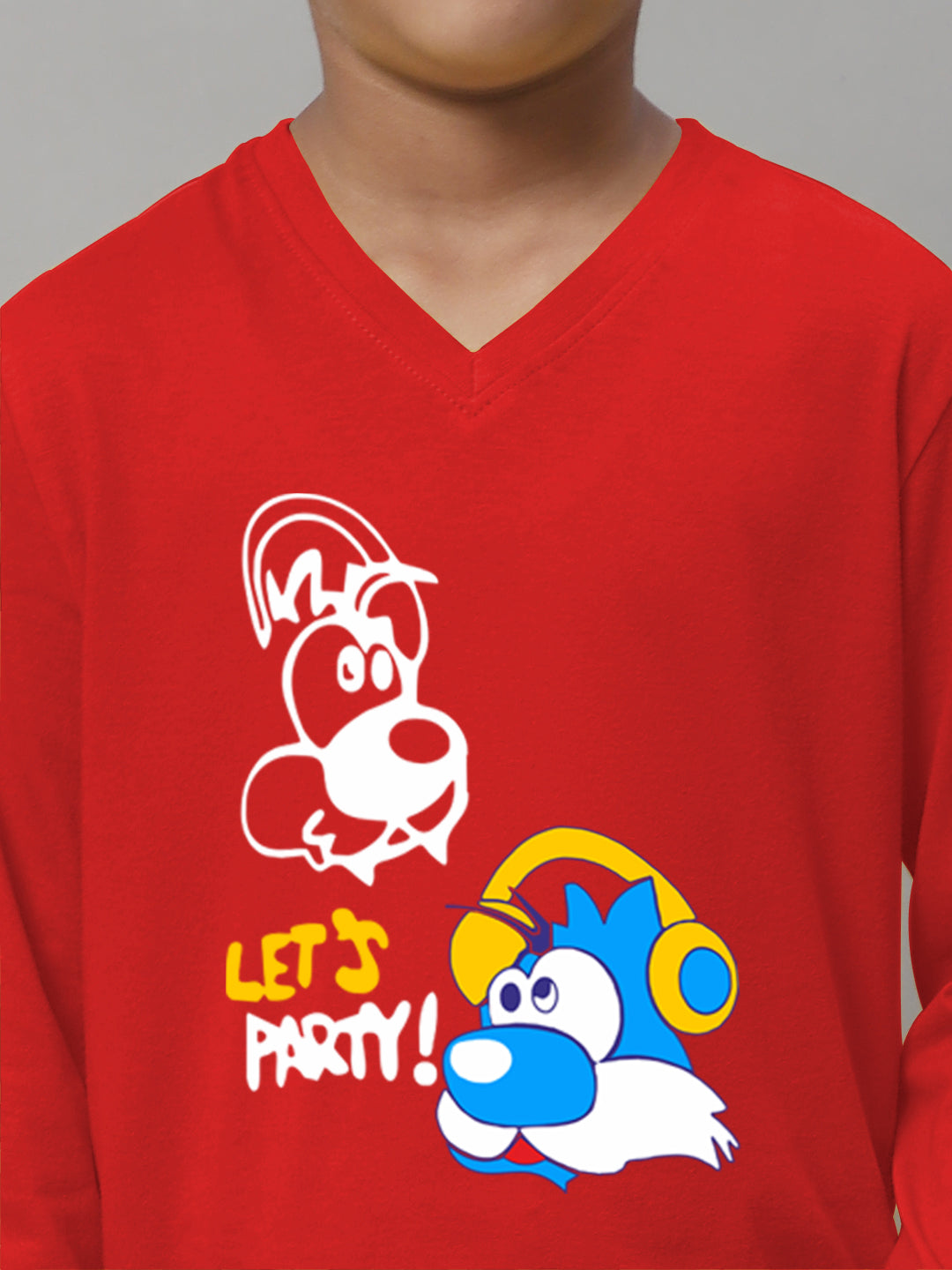Boys Lets Party Full Sleeves Printed T-Shirt - Friskers