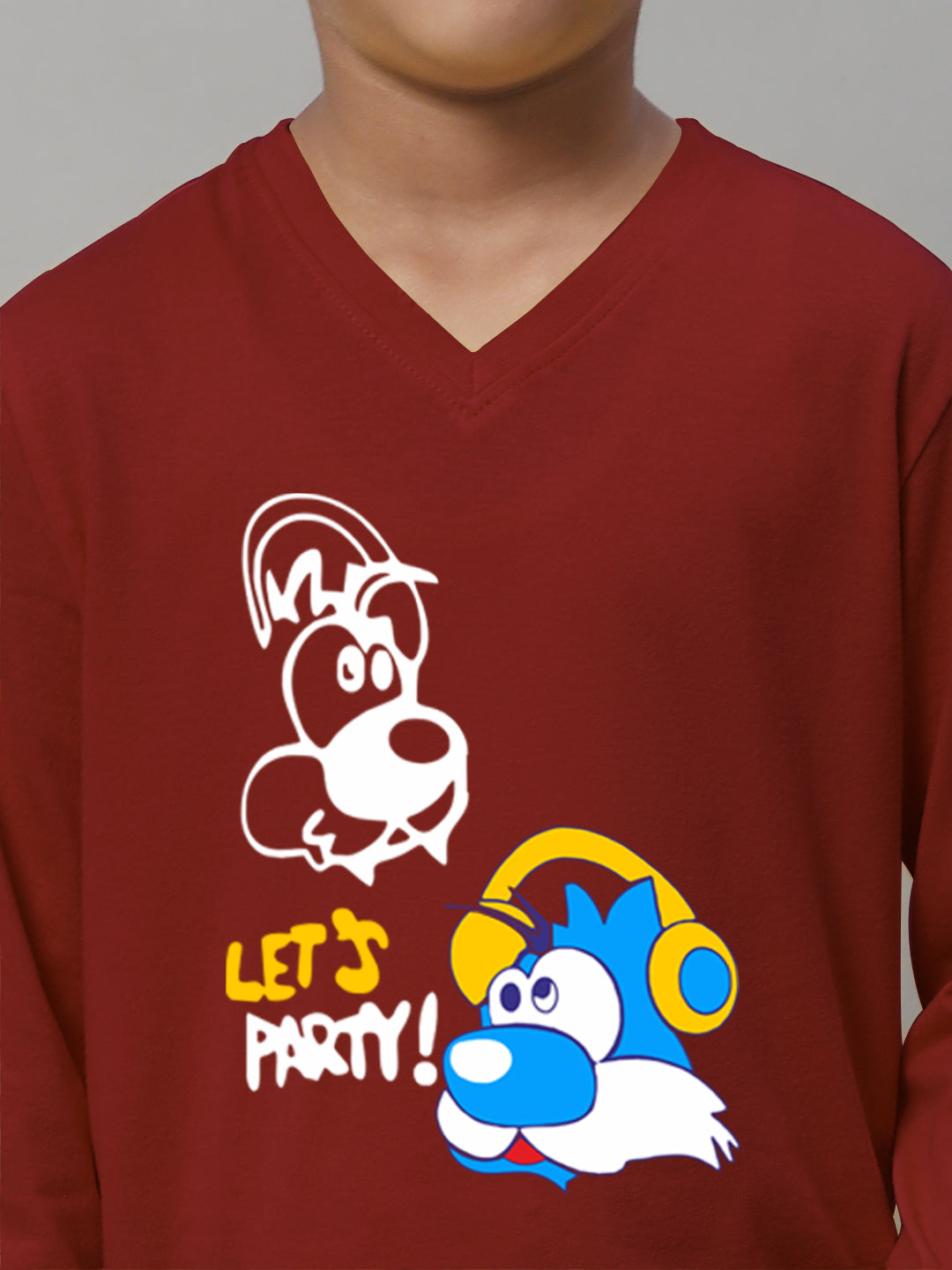 Boys Lets Party Full Sleeves Printed T-Shirt - Friskers