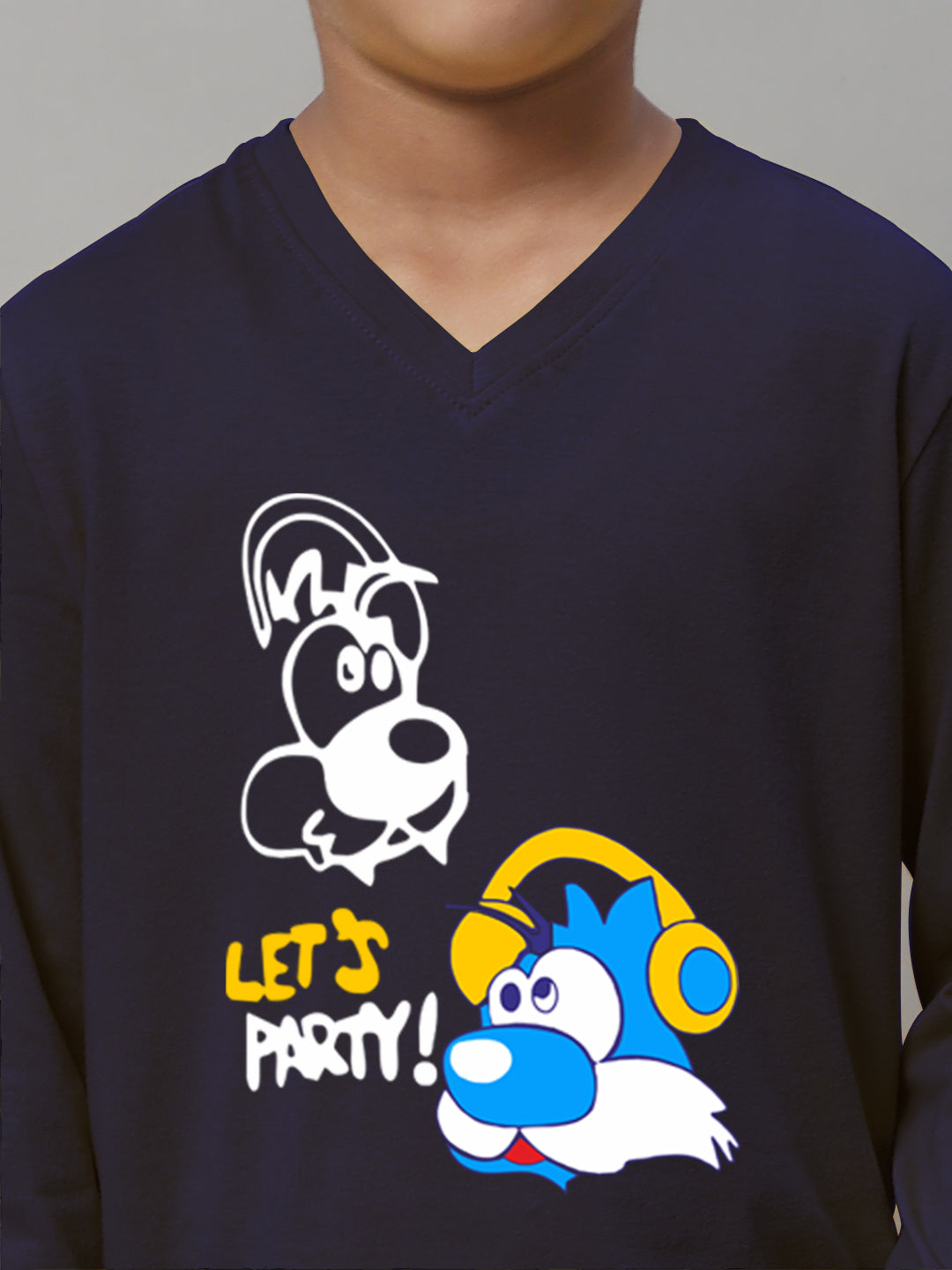 Boys Lets Party Full Sleeves Printed T-Shirt - Friskers