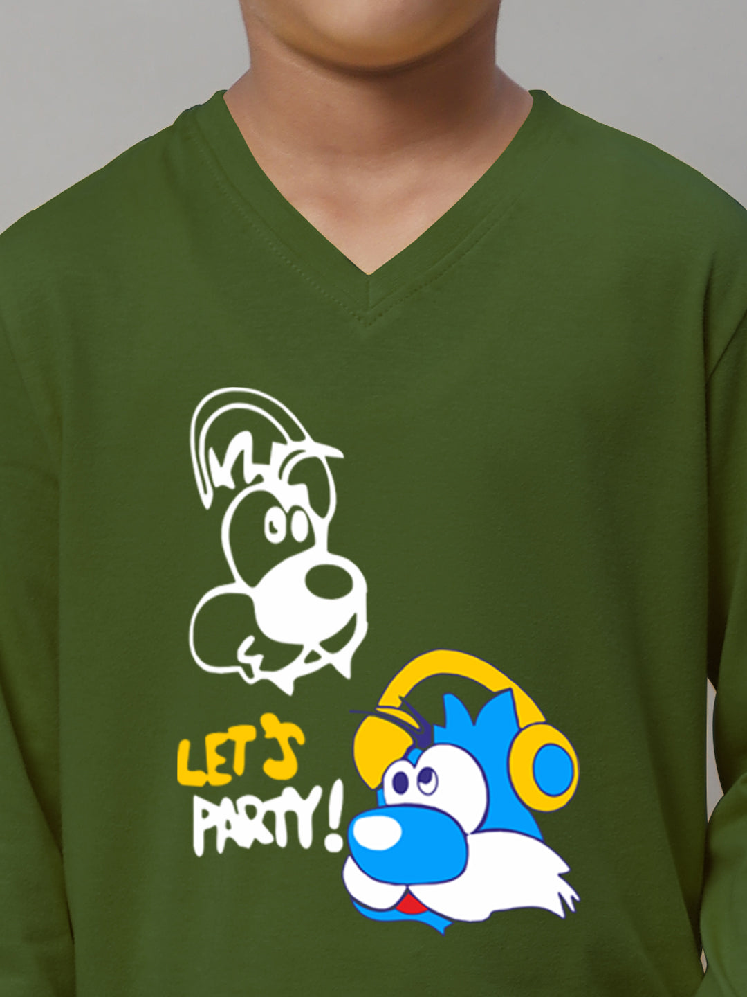 Boys Lets Party Full Sleeves Printed T-Shirt - Friskers